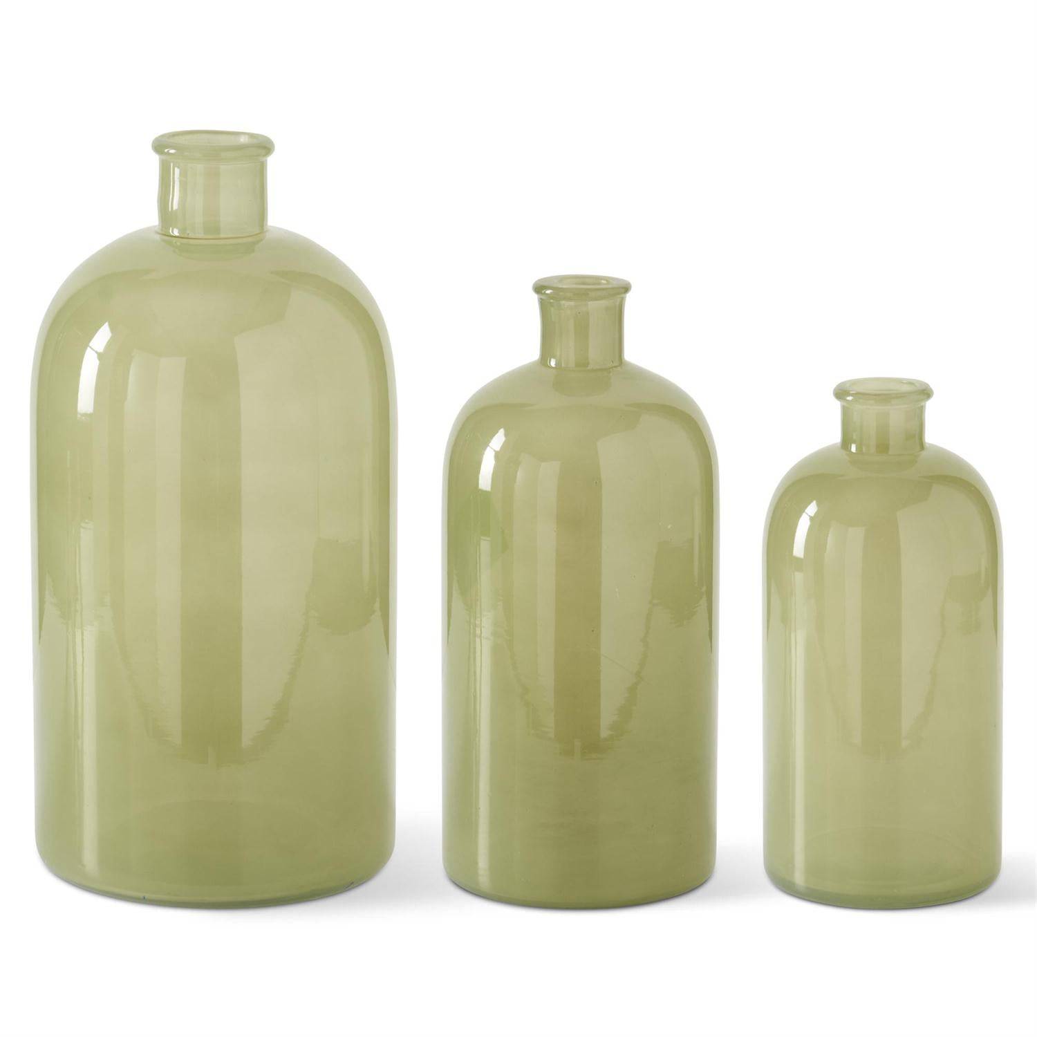 Green Glass Bottle Vases - The Preppy Bunny