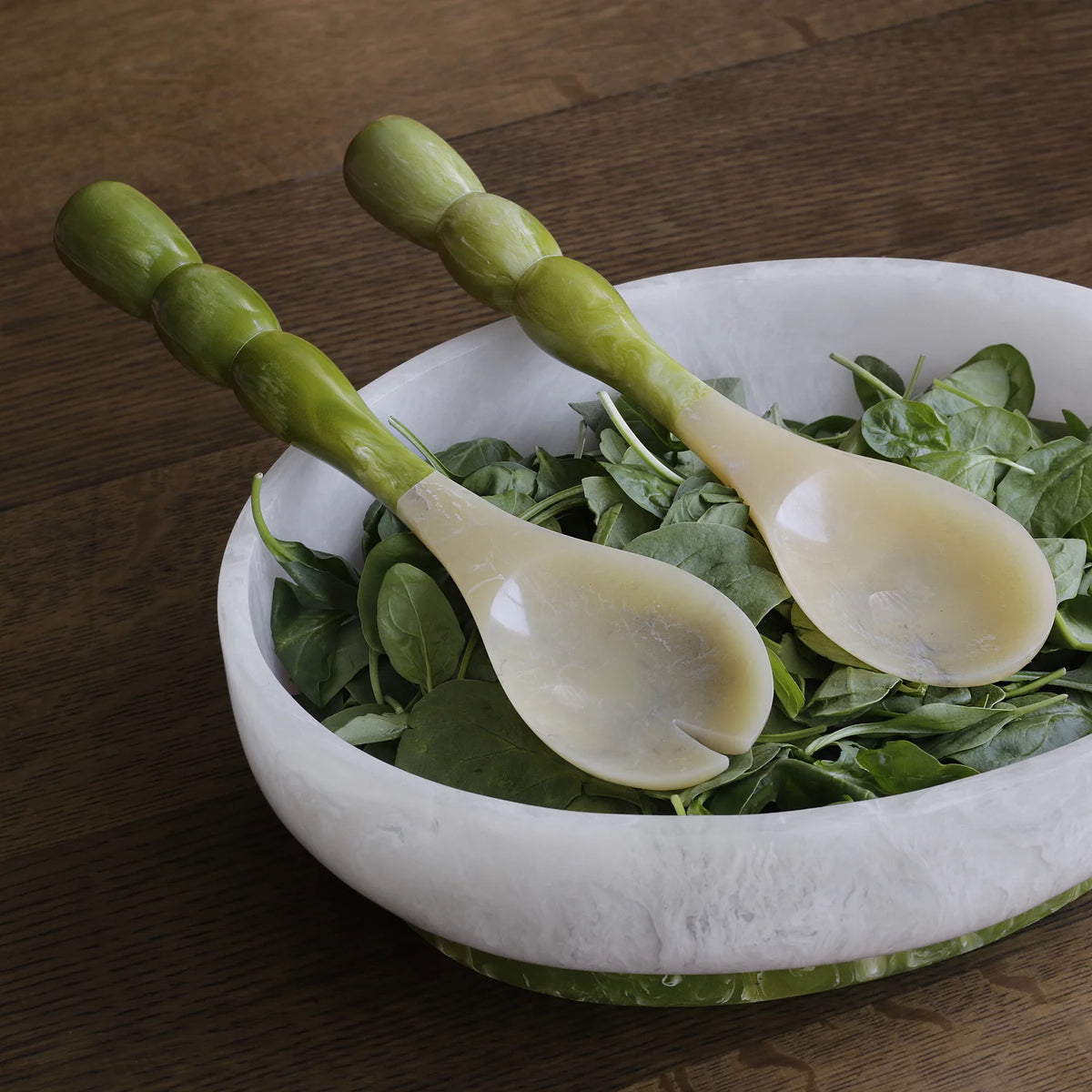 RESIN Rio Bubble Salad Servers in Green - The Preppy Bunny