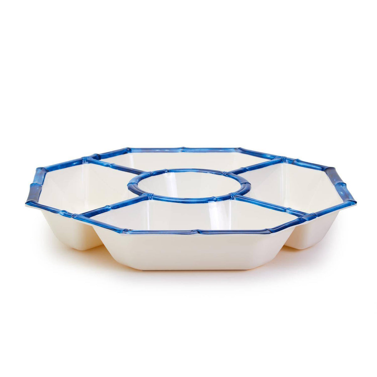 Blue Bamboo Divided Serving Tray - The Preppy Bunny