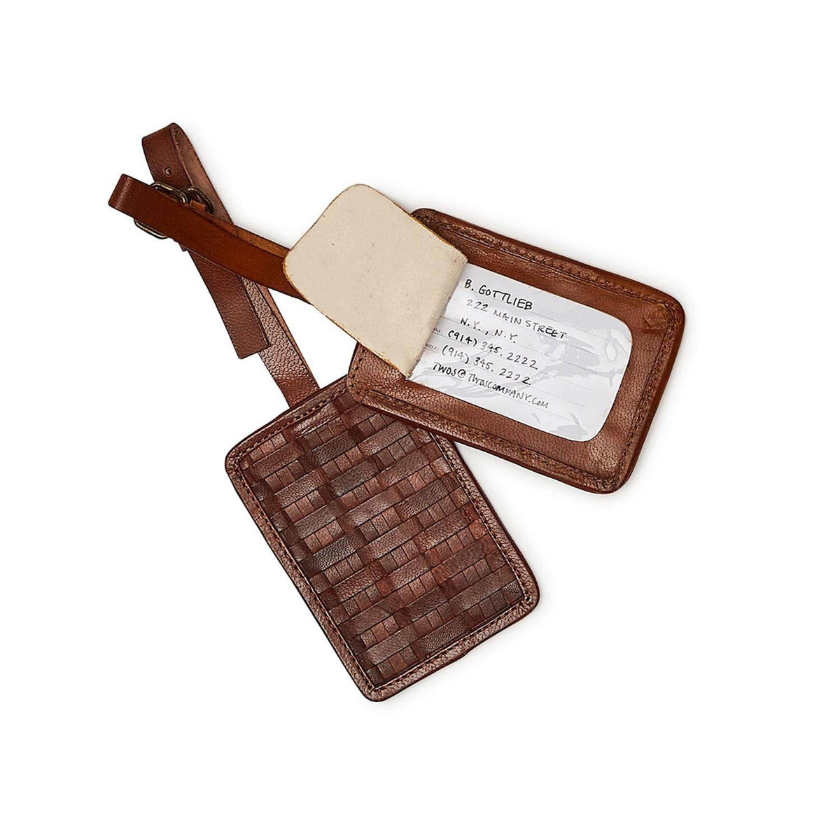 Woven Leather Luggage Tag - The Preppy Bunny