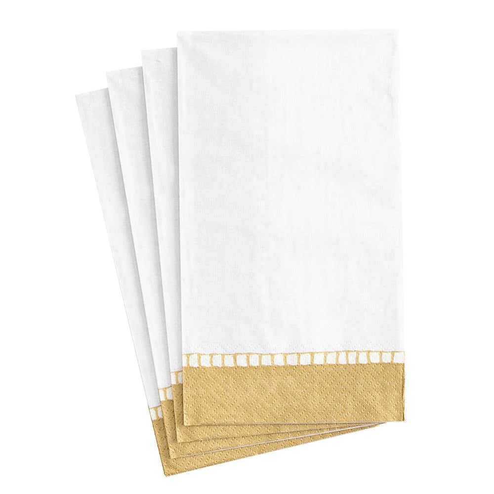 Linen Border in Gold Paper Guest Towels - The Preppy Bunny