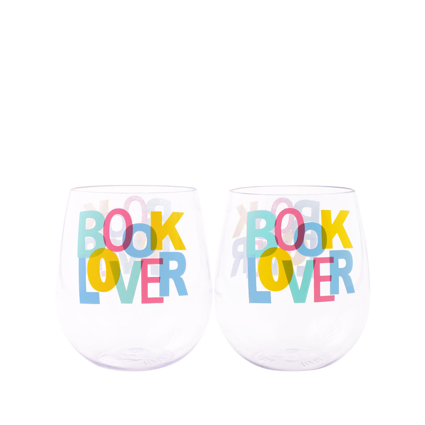 Book Lovers Acrylic Wine Glass Set - The Preppy Bunny