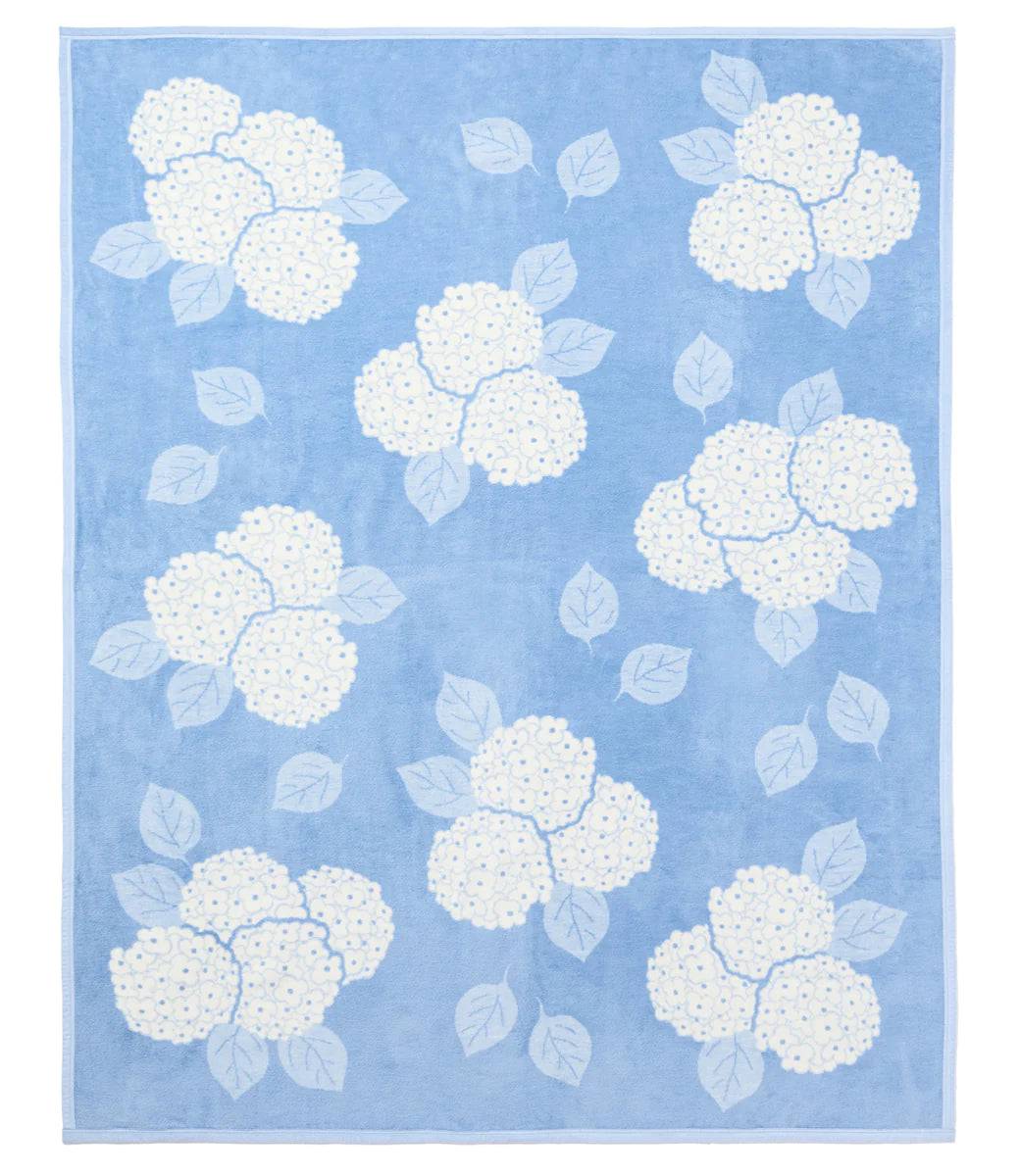 Hydrangeas Light Blue Blanket by ChappyWrap - The Preppy Bunny
