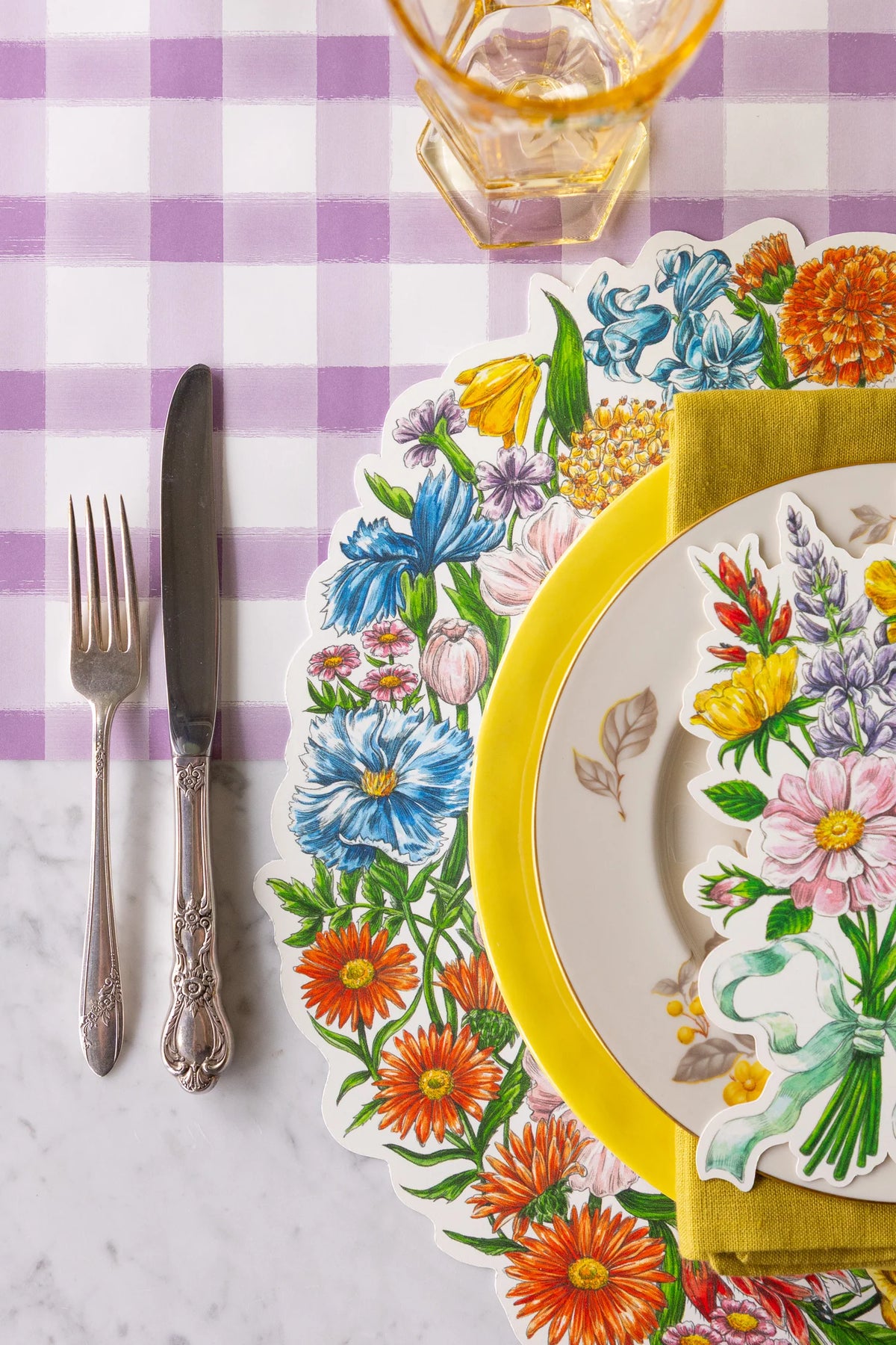 Die-cut Wildflower Wreath Placemat - The Preppy Bunny