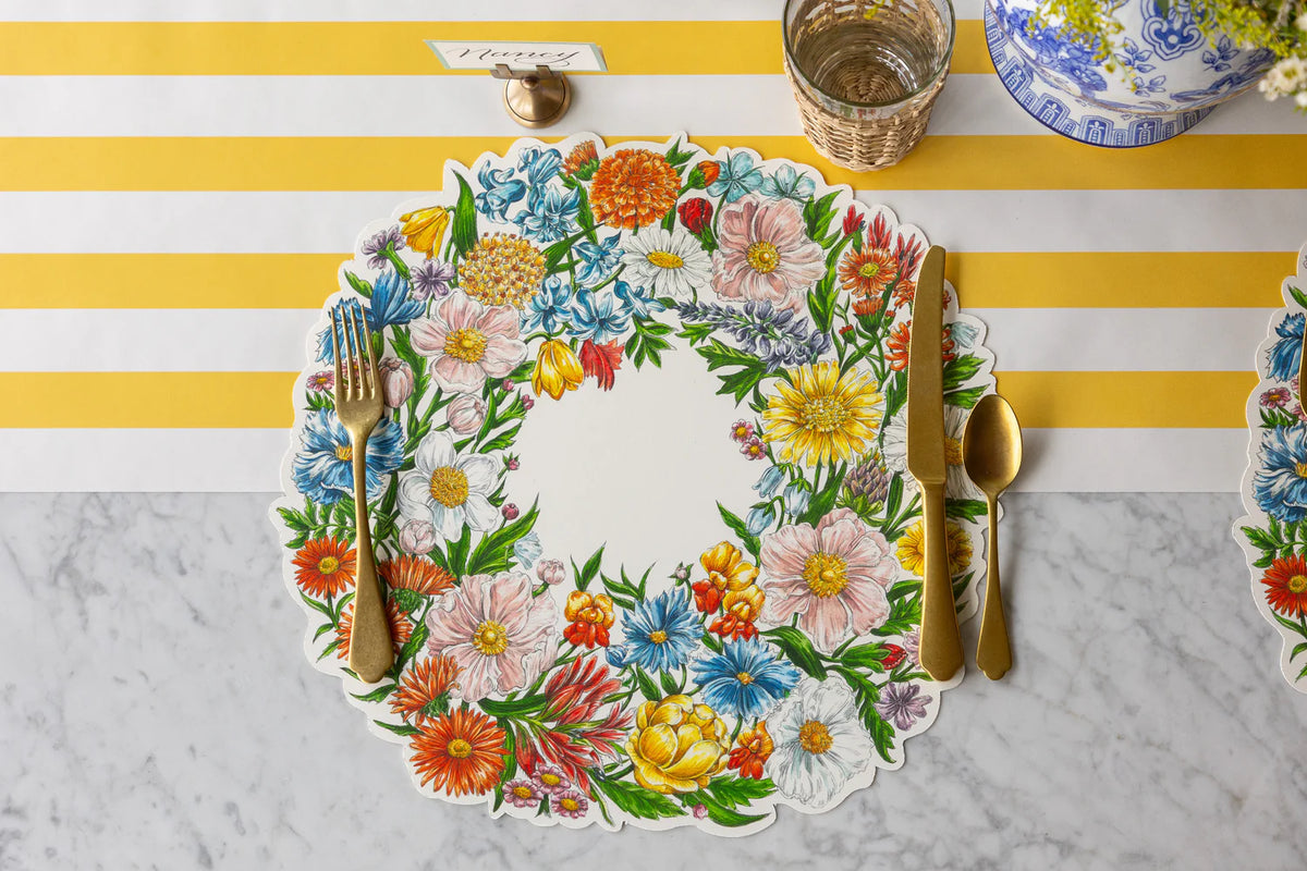 Die-cut Wildflower Wreath Placemat - The Preppy Bunny