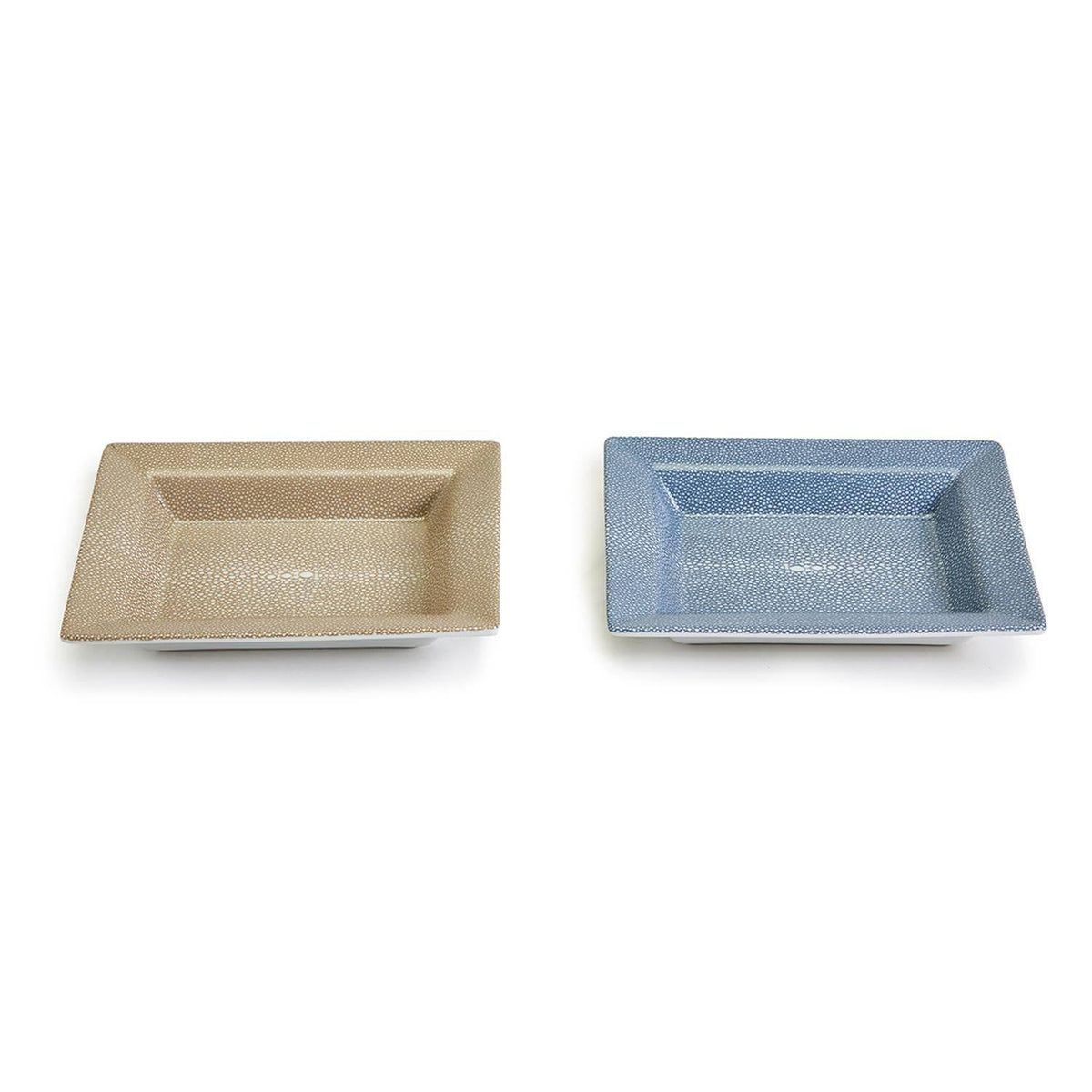 Embossed Shagreen Porcelain Decorative Tray 2 Colors: Camel, French Blue - The Preppy Bunny