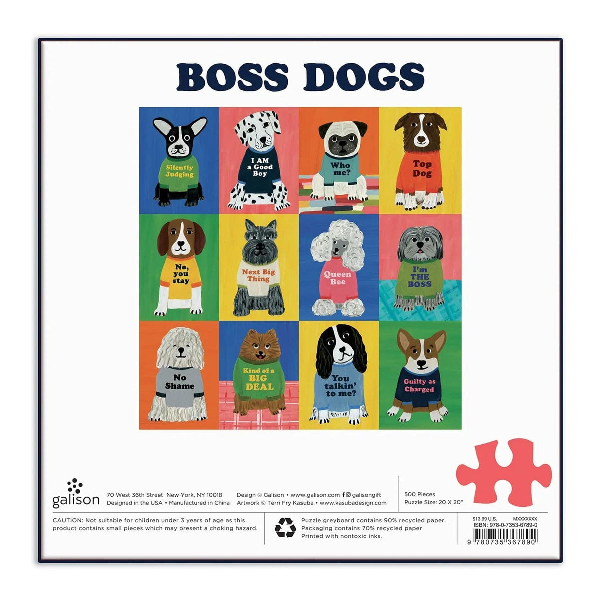 Boss Dogs 500 Piece Family Jigsaw Puzzle - The Preppy Bunny