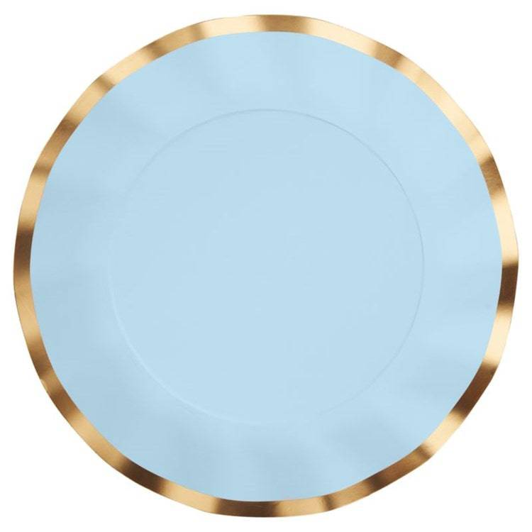 Paper Dinner Plates in Sky Blue - The Preppy Bunny