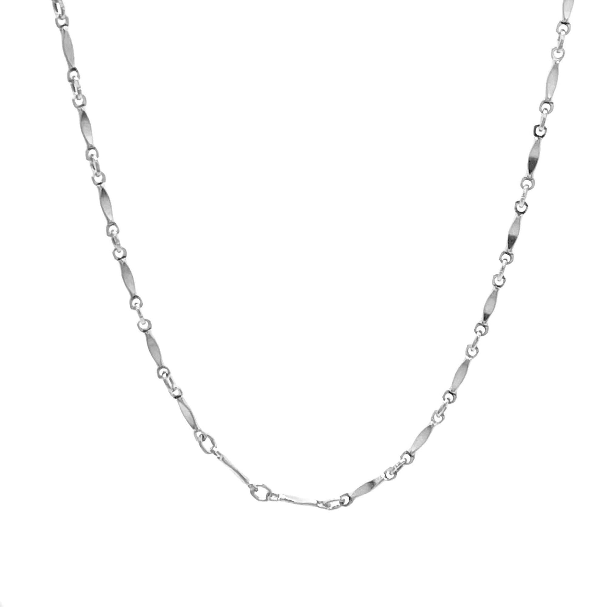 Dainty Bar Chain Layering Necklace w/ 2" Built-In Extender - Silver - The Preppy Bunny