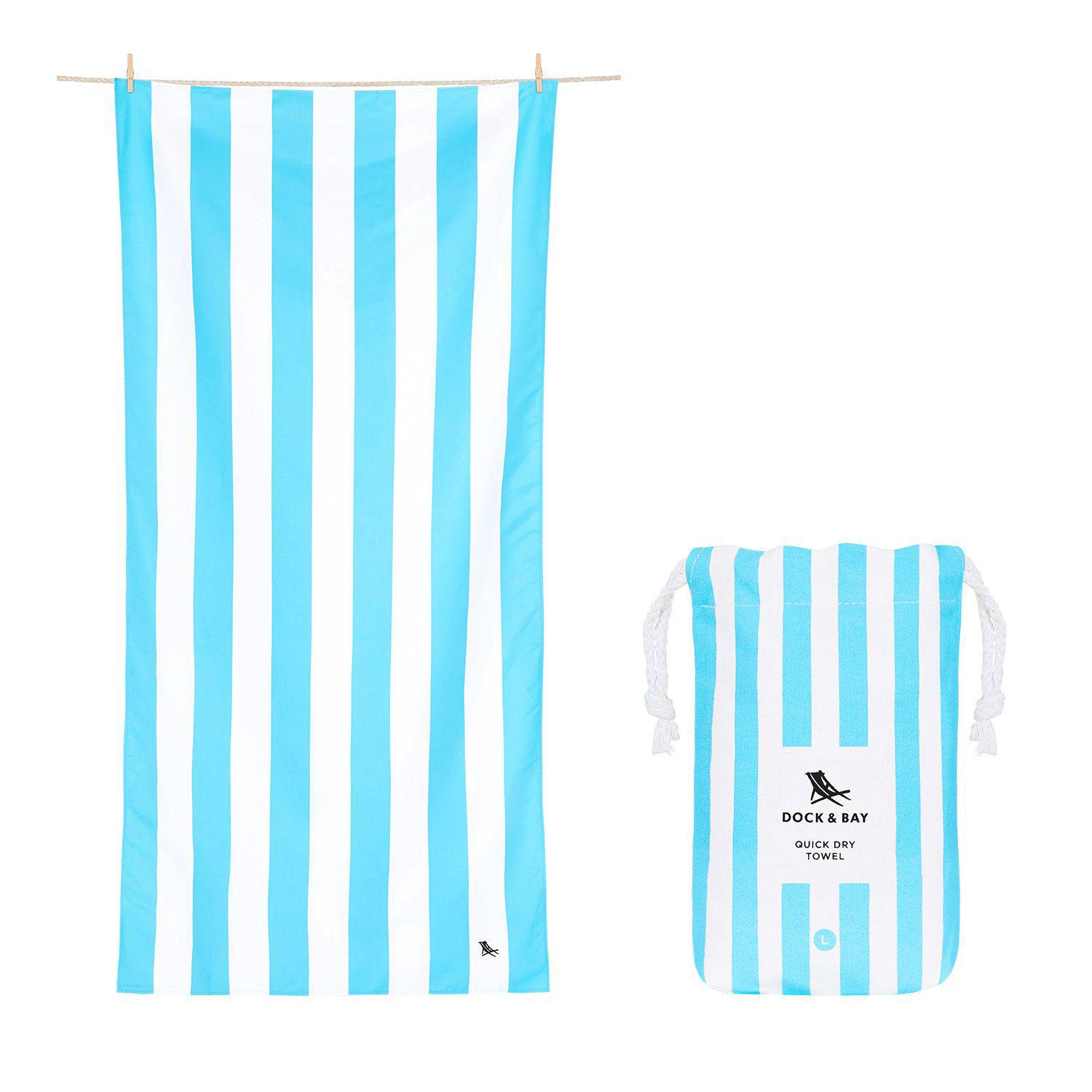 Cabana Stripe Tulum Blue Beach Towel - 2 sizes - The Preppy Bunny