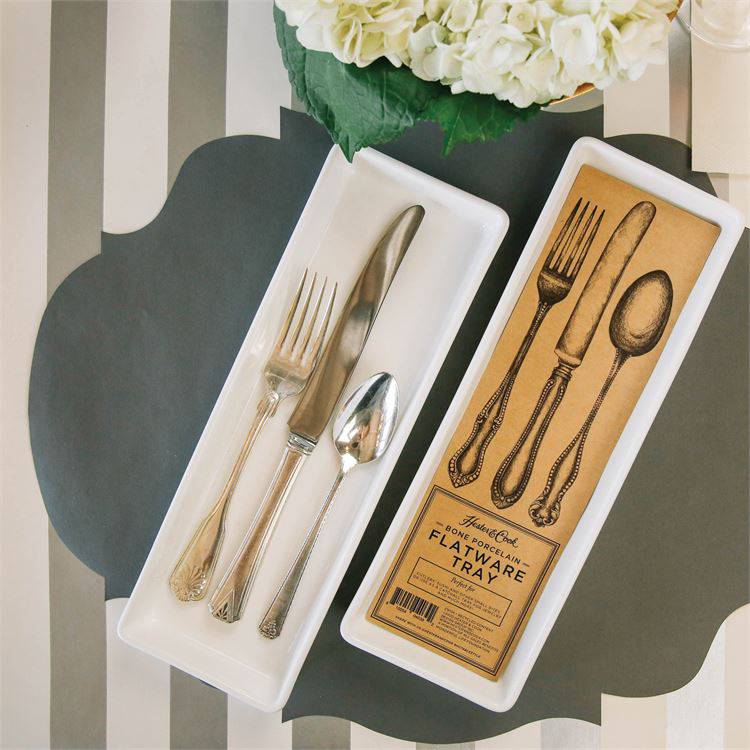 Porcelain Flatware Tray - The Preppy Bunny