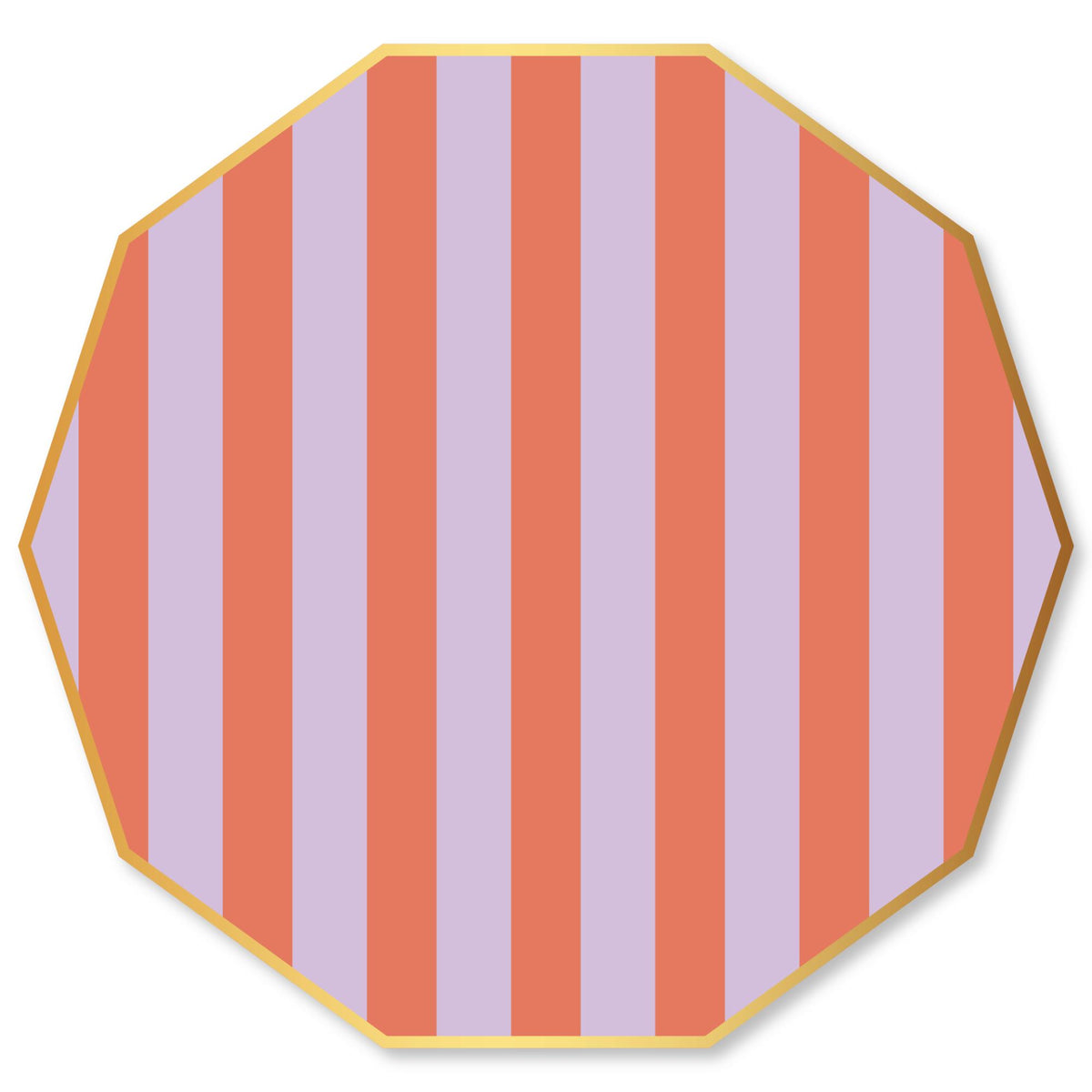 ORANGE &amp; LILAC SIGNATURE CABANA STRIPE LARGE PLATES