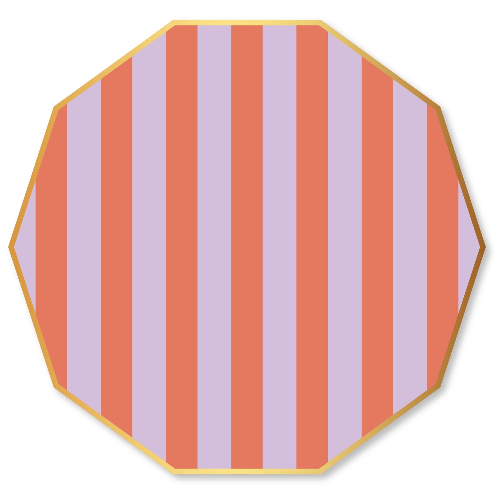 ORANGE & LILAC SIGNATURE CABANA STRIPE LARGE PLATES - The Preppy Bunny