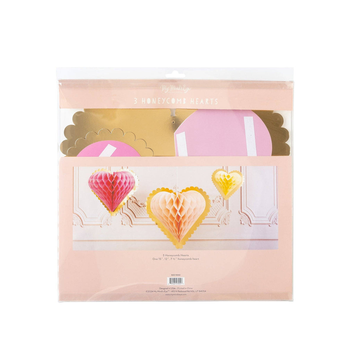 Secret Admirer Honeycomb Hanging Hearts - The Preppy Bunny