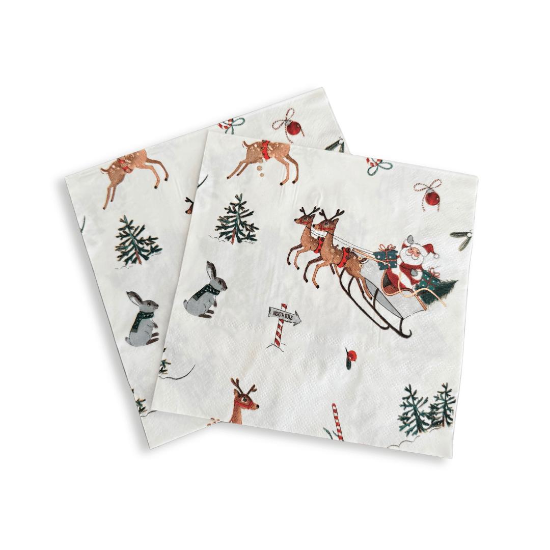 Sparkling Santa Paper Dinner Napkins (24pcs) - The Preppy Bunny