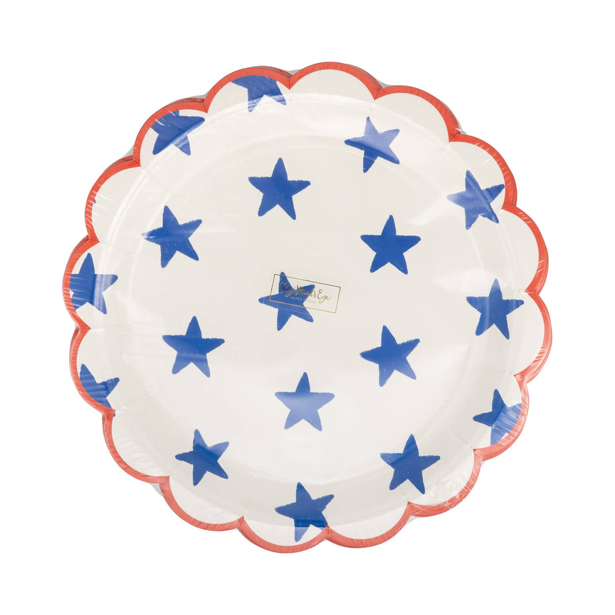 Blue Stars Paper Plate - 9" - The Preppy Bunny
