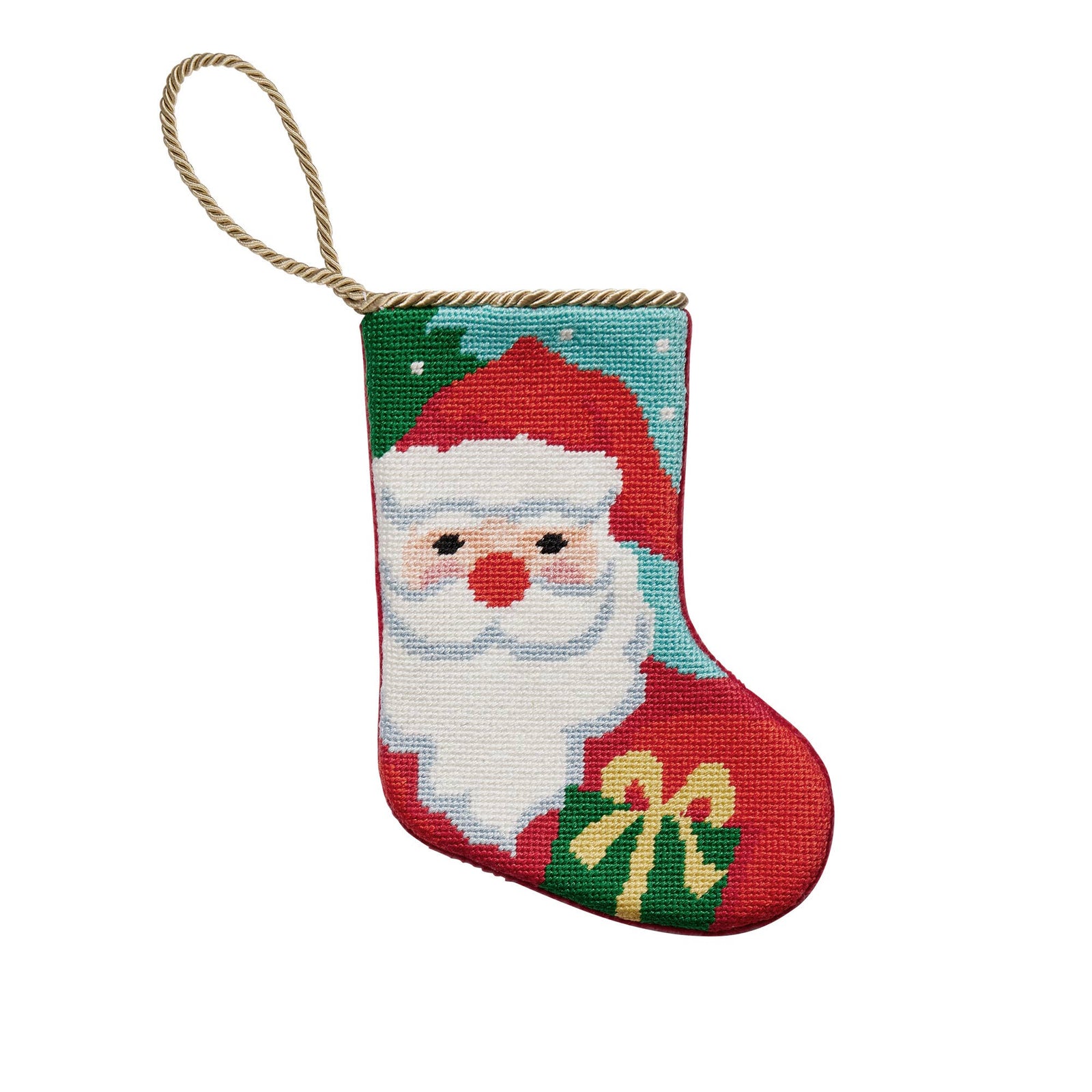 Santa Embroidered Mini Stocking - The Preppy Bunny