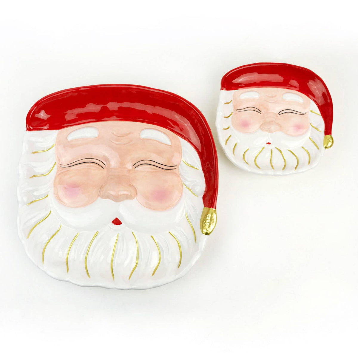 Red Hat Santa Dessert Plate