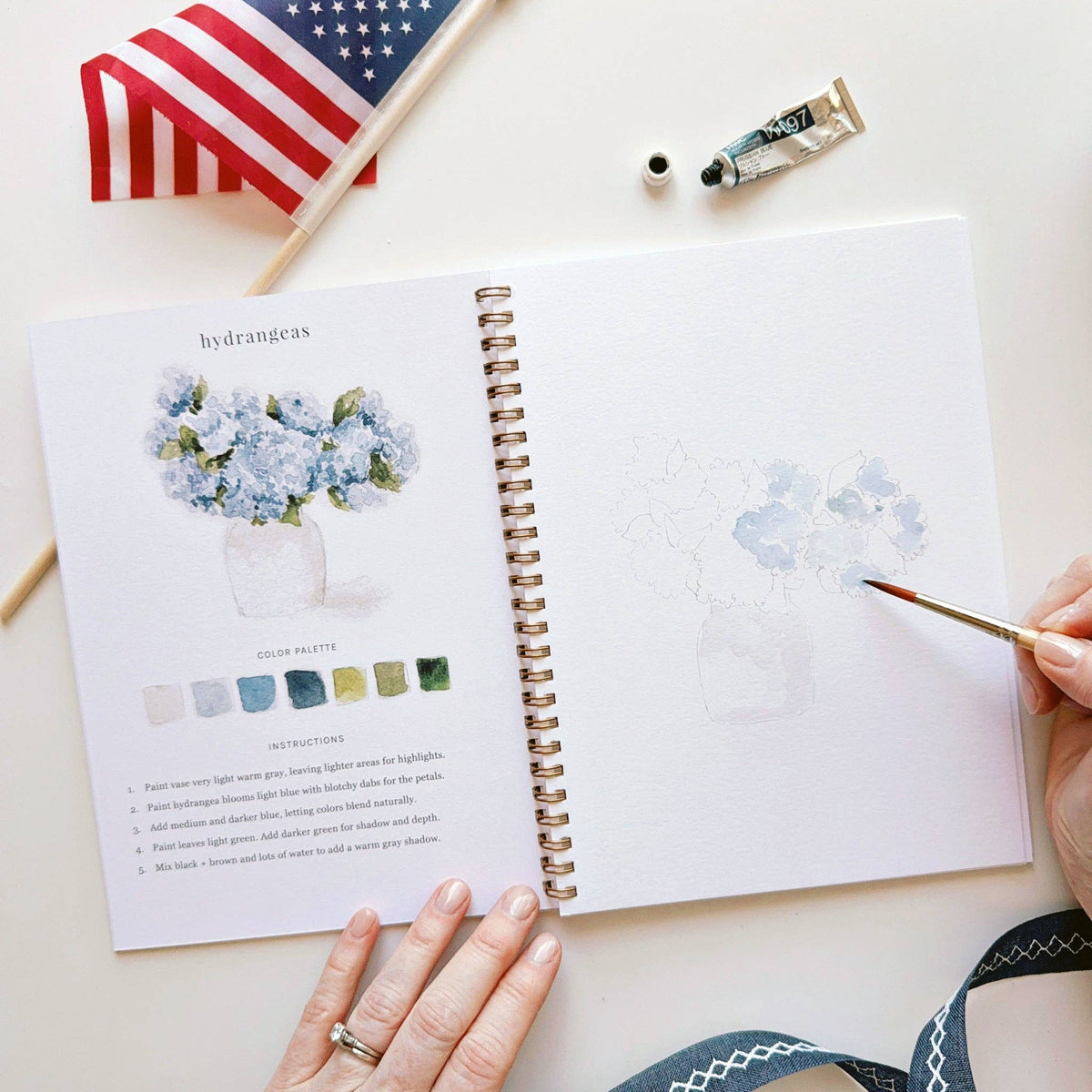 Americana watercolor workbook - The Preppy Bunny