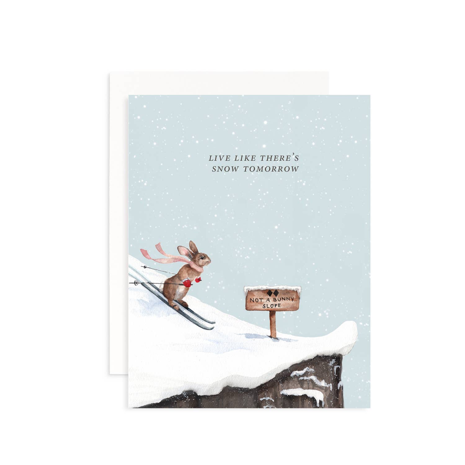 Live Like There's Snow Tomorrow Christmas Greeting Card - The Preppy Bunny