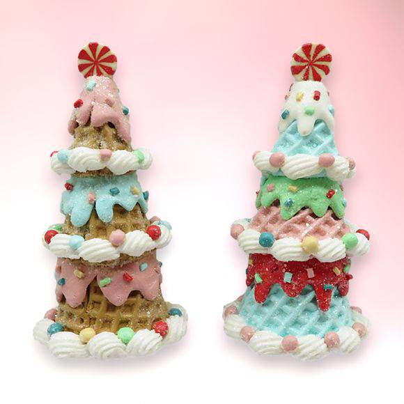 Waffle Cone Tree Ornament - The Preppy Bunny