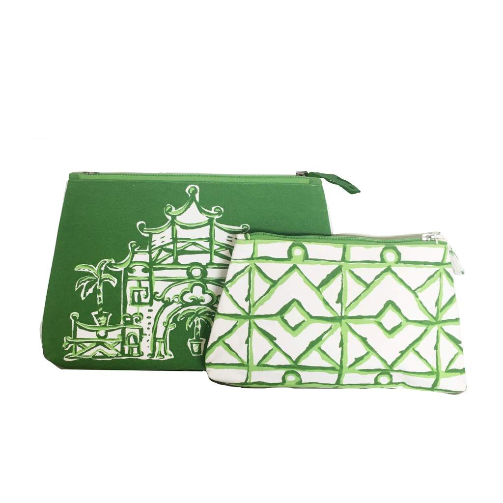 Silk Road Travel Bag in Green and Twiggy in Green - The Preppy Bunny