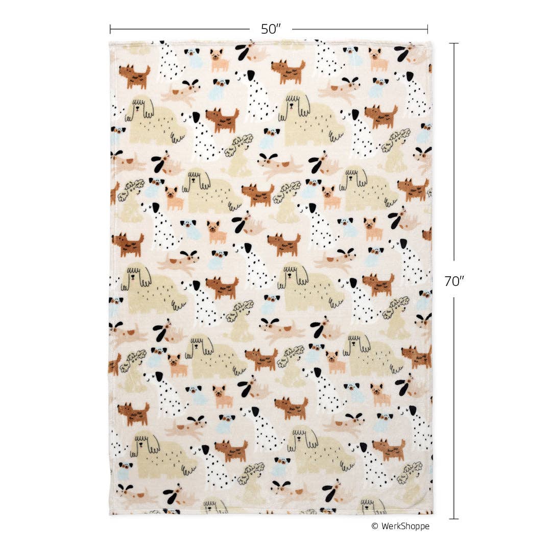 Pooches & Pups Pet Fleece Blanket, Dog Friendly Throw - The Preppy Bunny