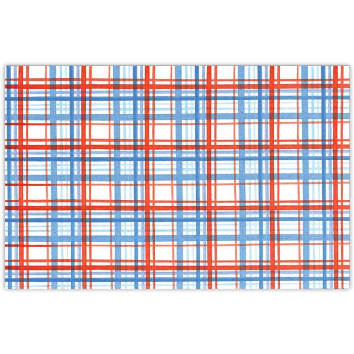 Red White and Blue Plaid Paper Placemats - The Preppy Bunny