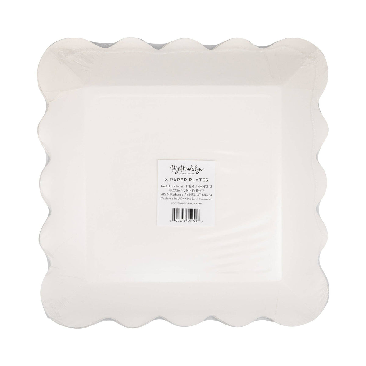 Red Block Floral Paper Plates - 9" - The Preppy Bunny