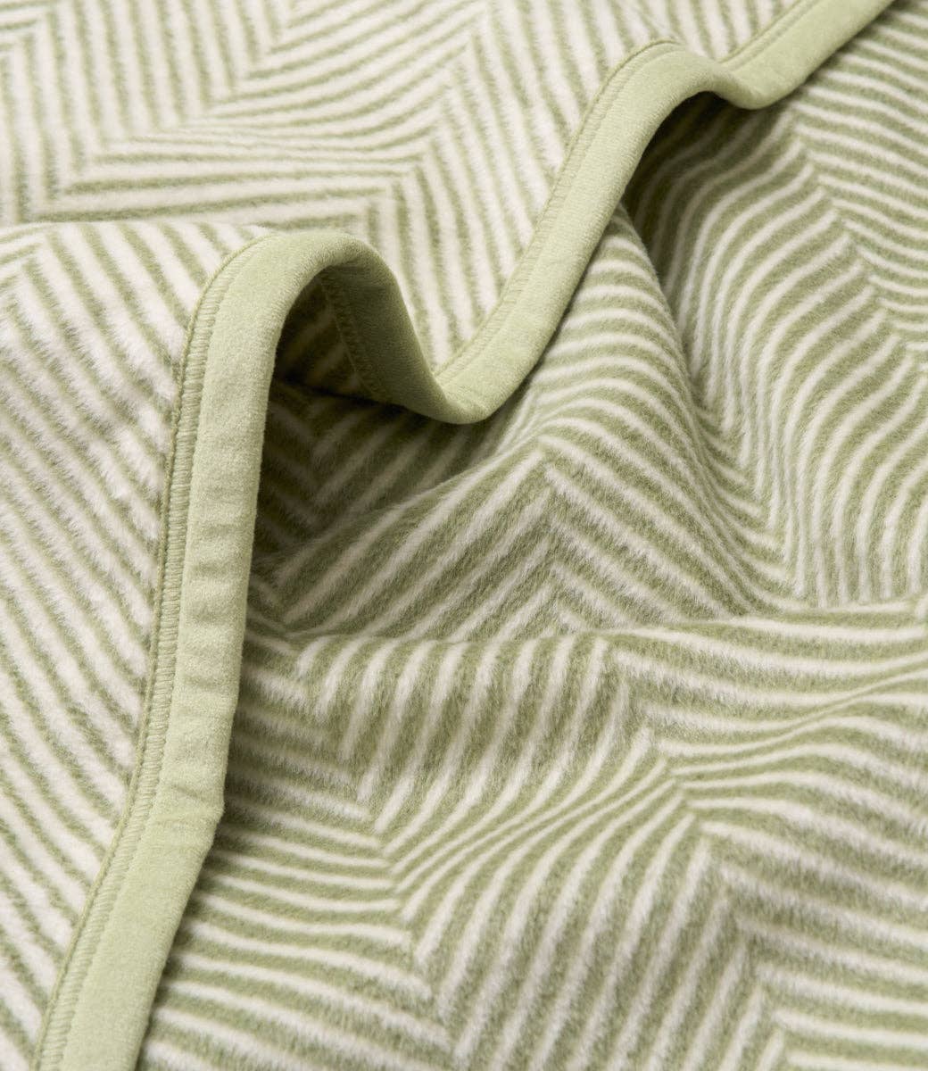 Harborview Herringbone Garden Green Blanket by ChappyWrap