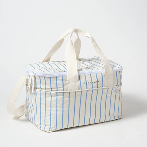Cooler Bag Le Weekend Mid Blue-Cream - The Preppy Bunny