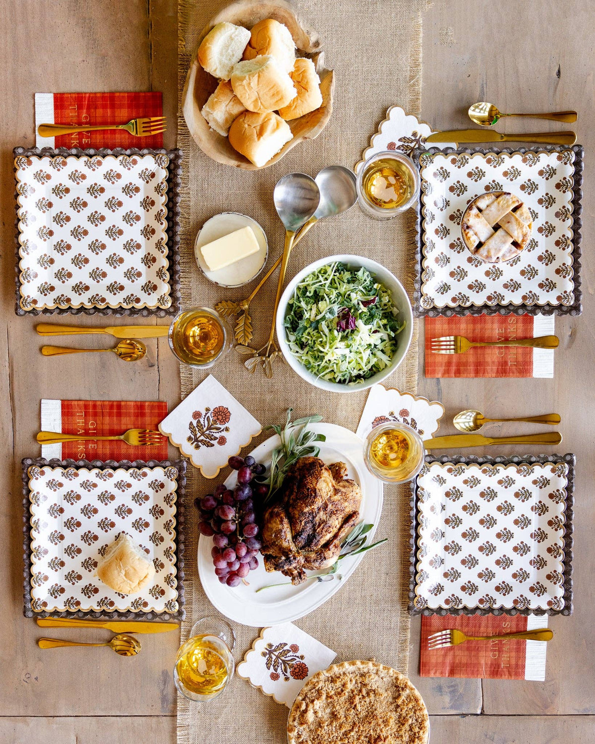 Give Thanks Floral Paper Cocktail Napkins - The Preppy Bunny