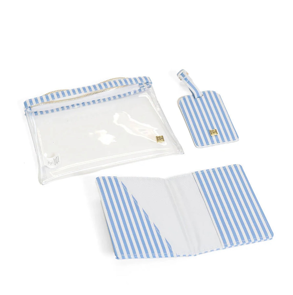 Luxe Travel 3 piece Set in Pimlico Chambray Stripe - The Preppy Bunny