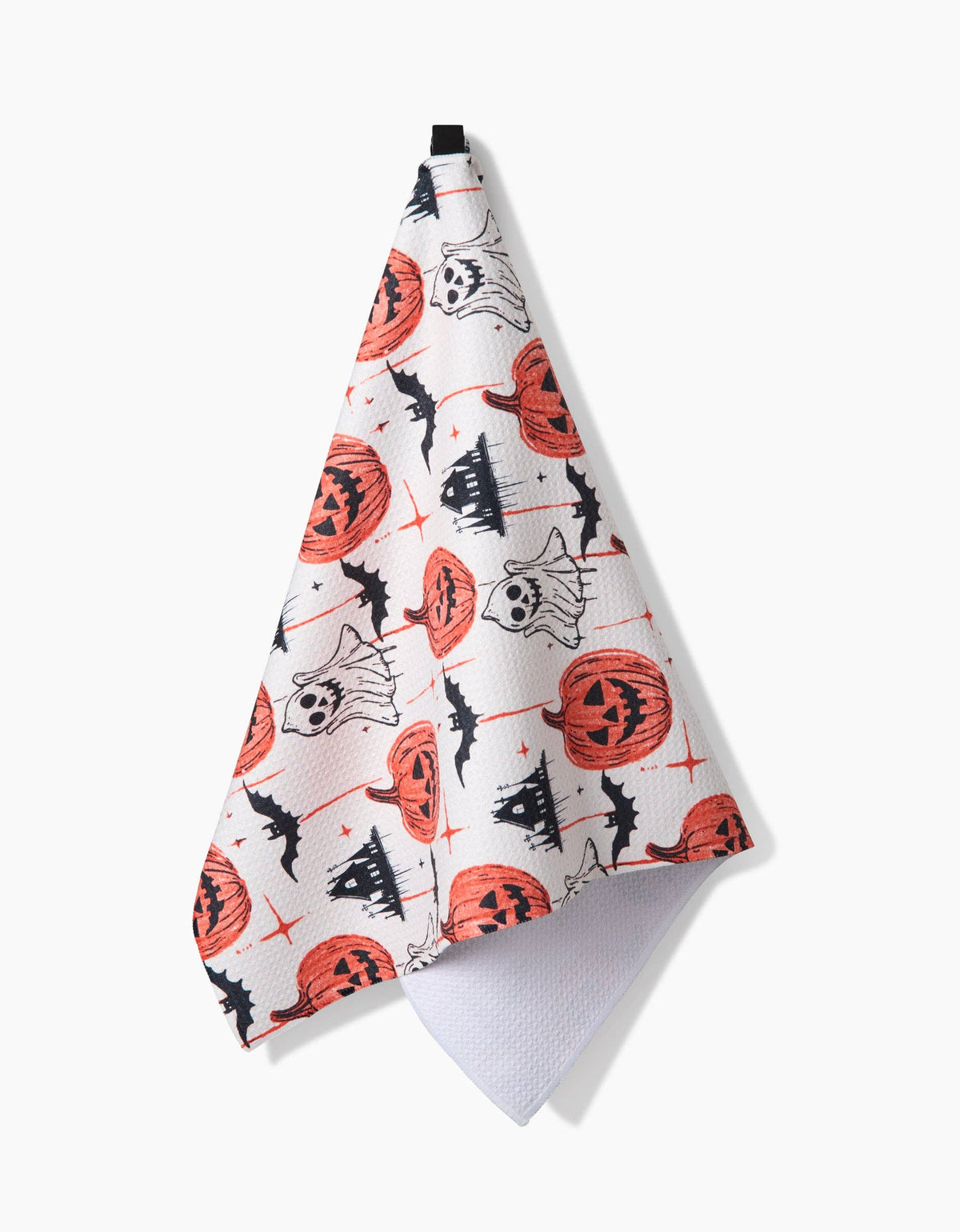 Halloween Is Here Tea Towel by Geometry - The Preppy Bunny