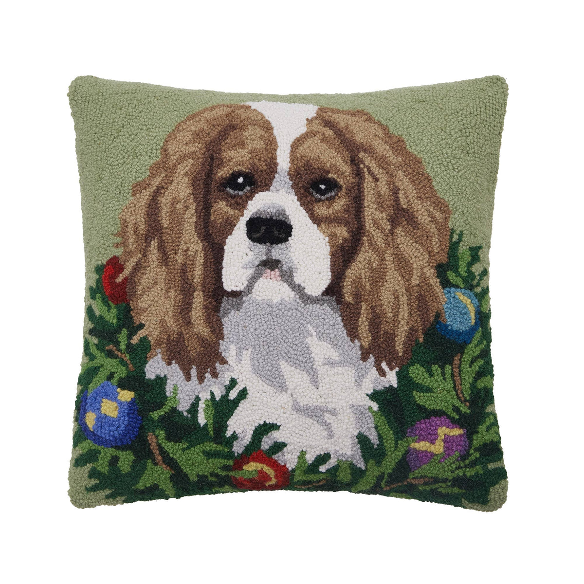 Holiday King Cavalier Spaniel Hook Pillow - The Preppy Bunny