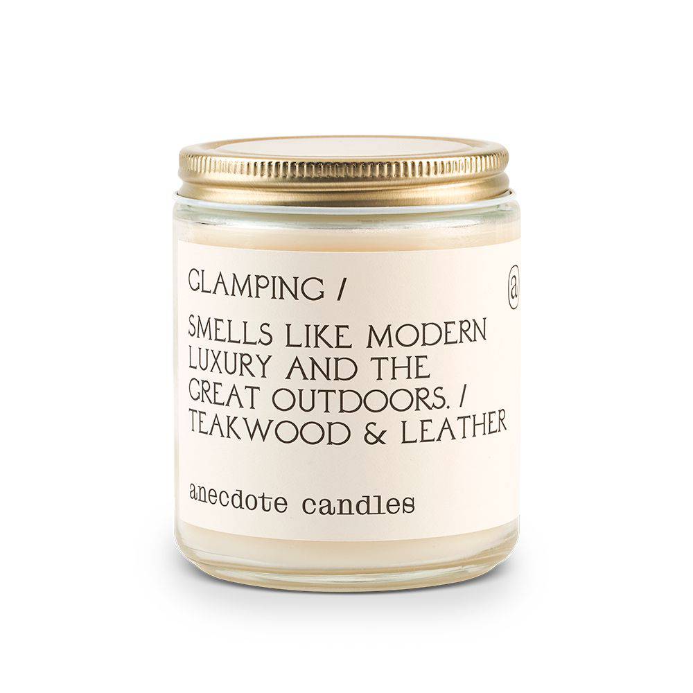 Glamping (Teakwood &amp; Leather) Candle: 7.8 oz Glass Jar - The Preppy Bunny