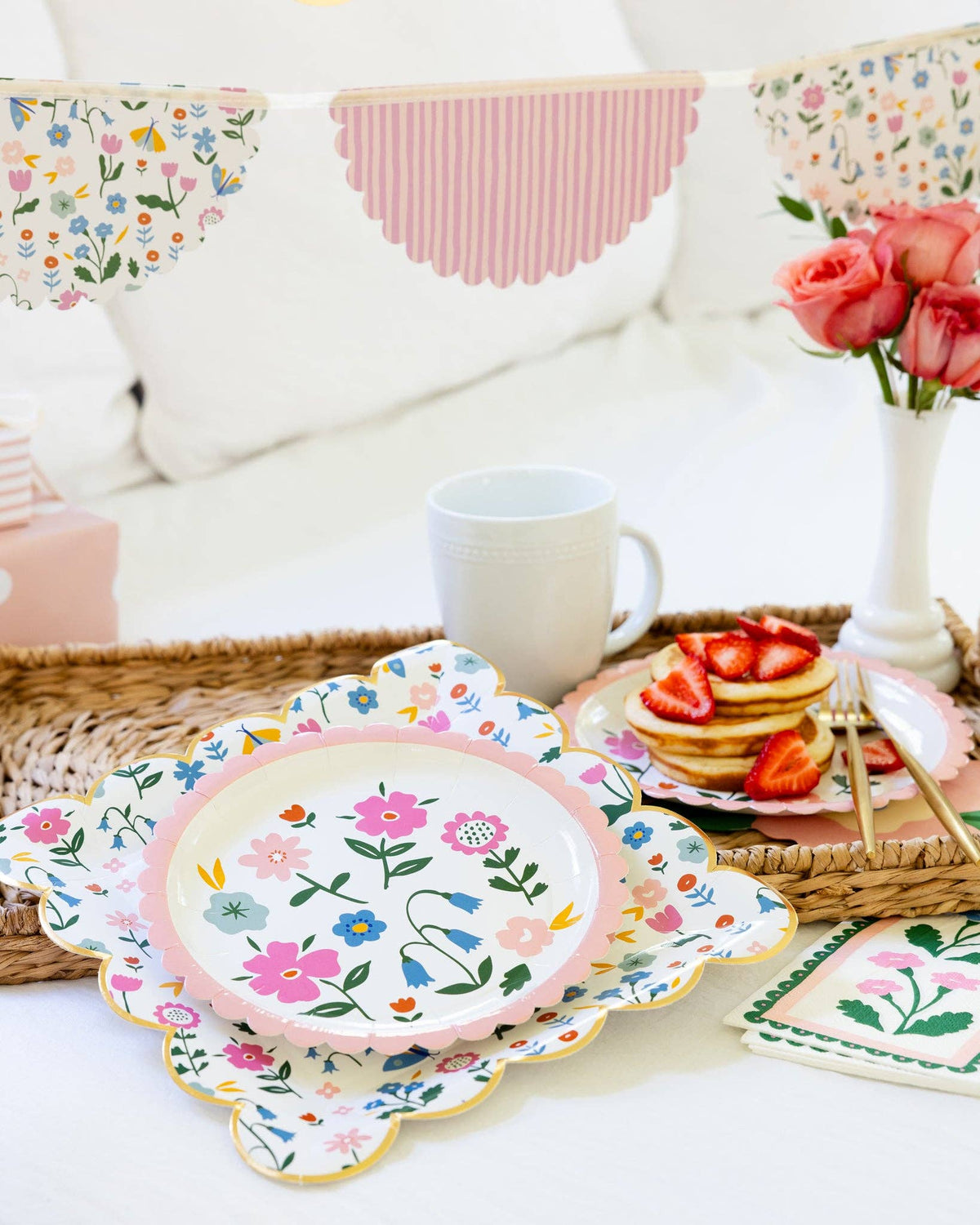 Floral Round 8" Plates - The Preppy Bunny