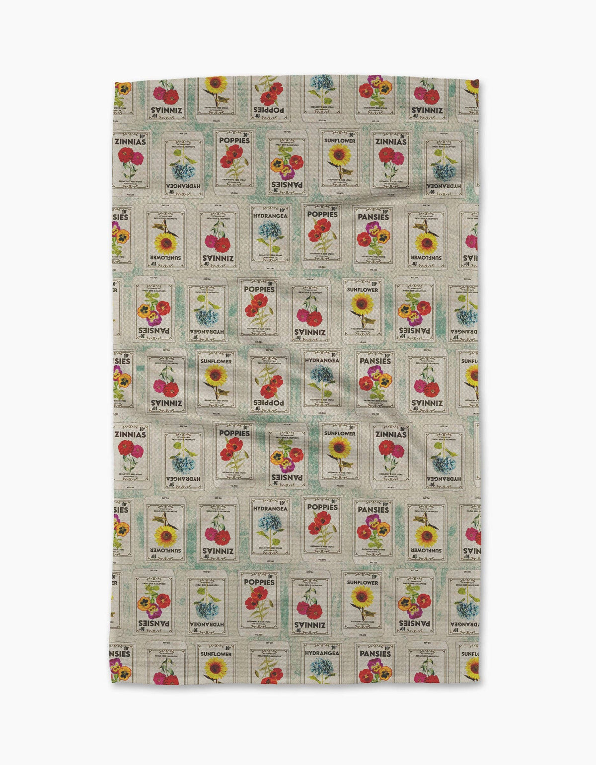 Flower Seed Packs Tea Towel by Geometry - The Preppy Bunny