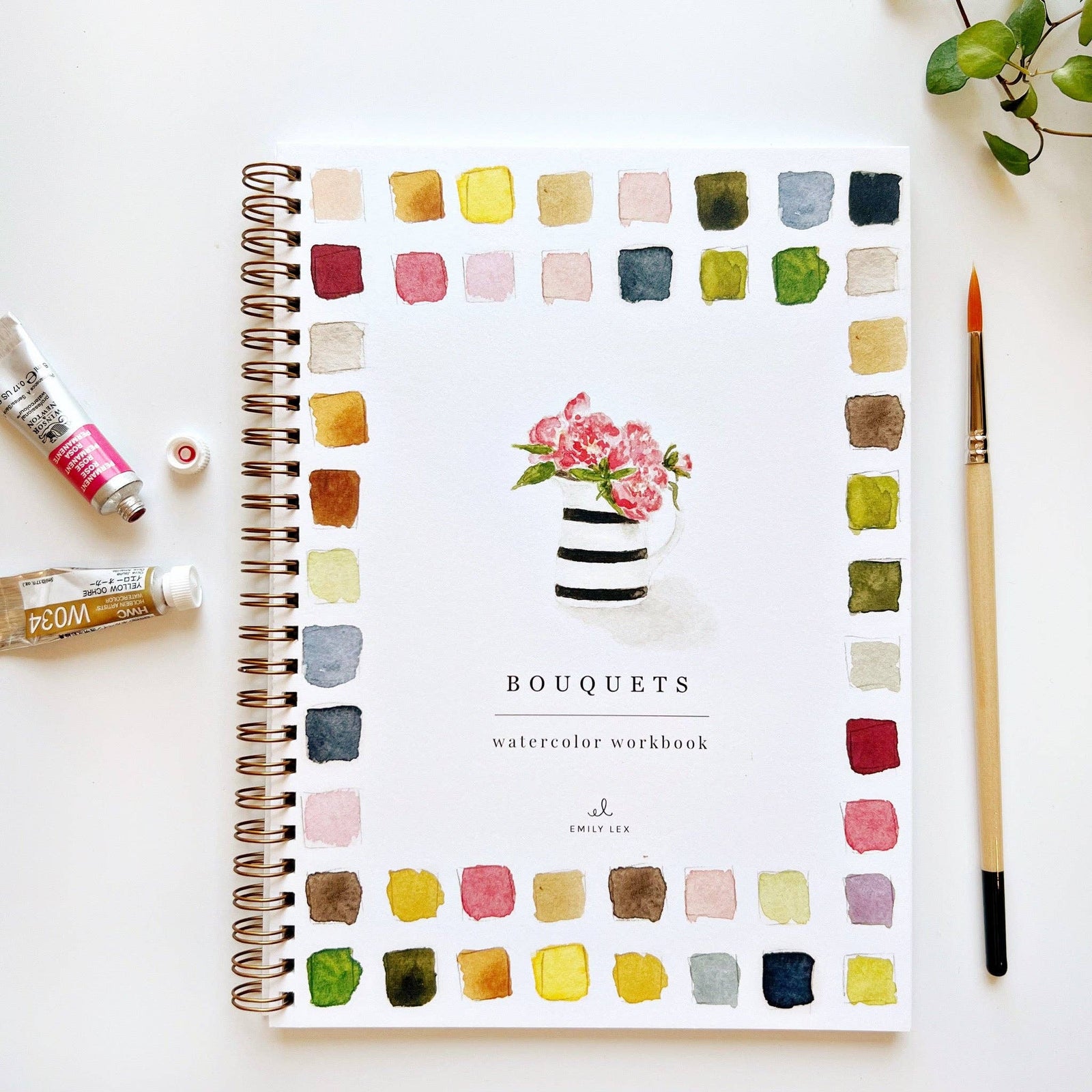 Bouquets Watercolor Workbook - The Preppy Bunny