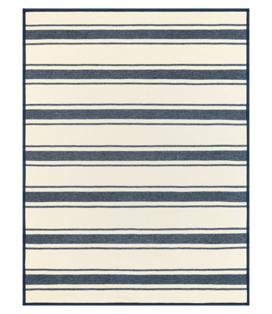 Dockside Stripe Navy Blanket by ChappyWrap