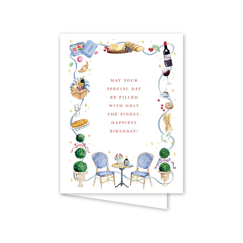 Parisian Picnic Birthday Greeting Card