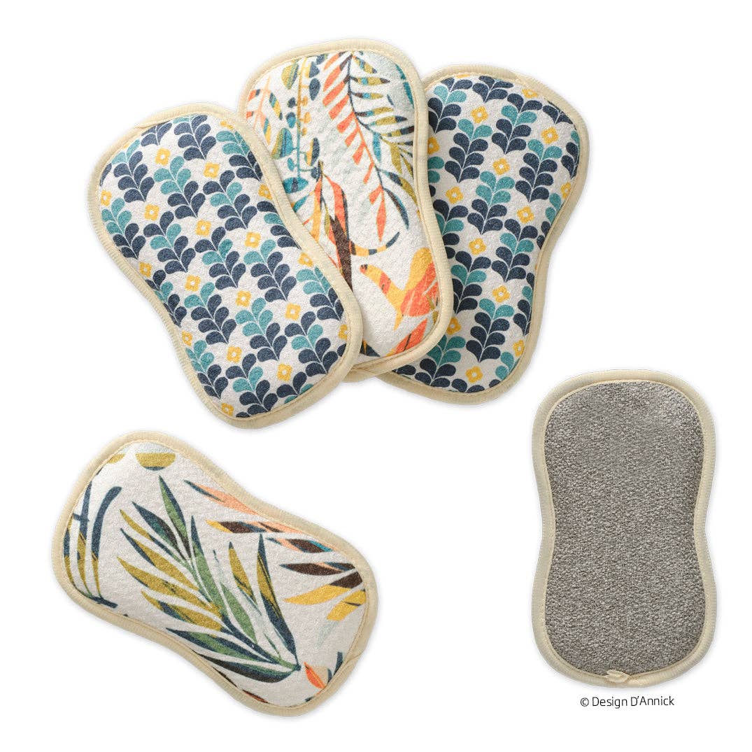 Colorful Leaves Scrubbies, Set of 4 - The Preppy Bunny