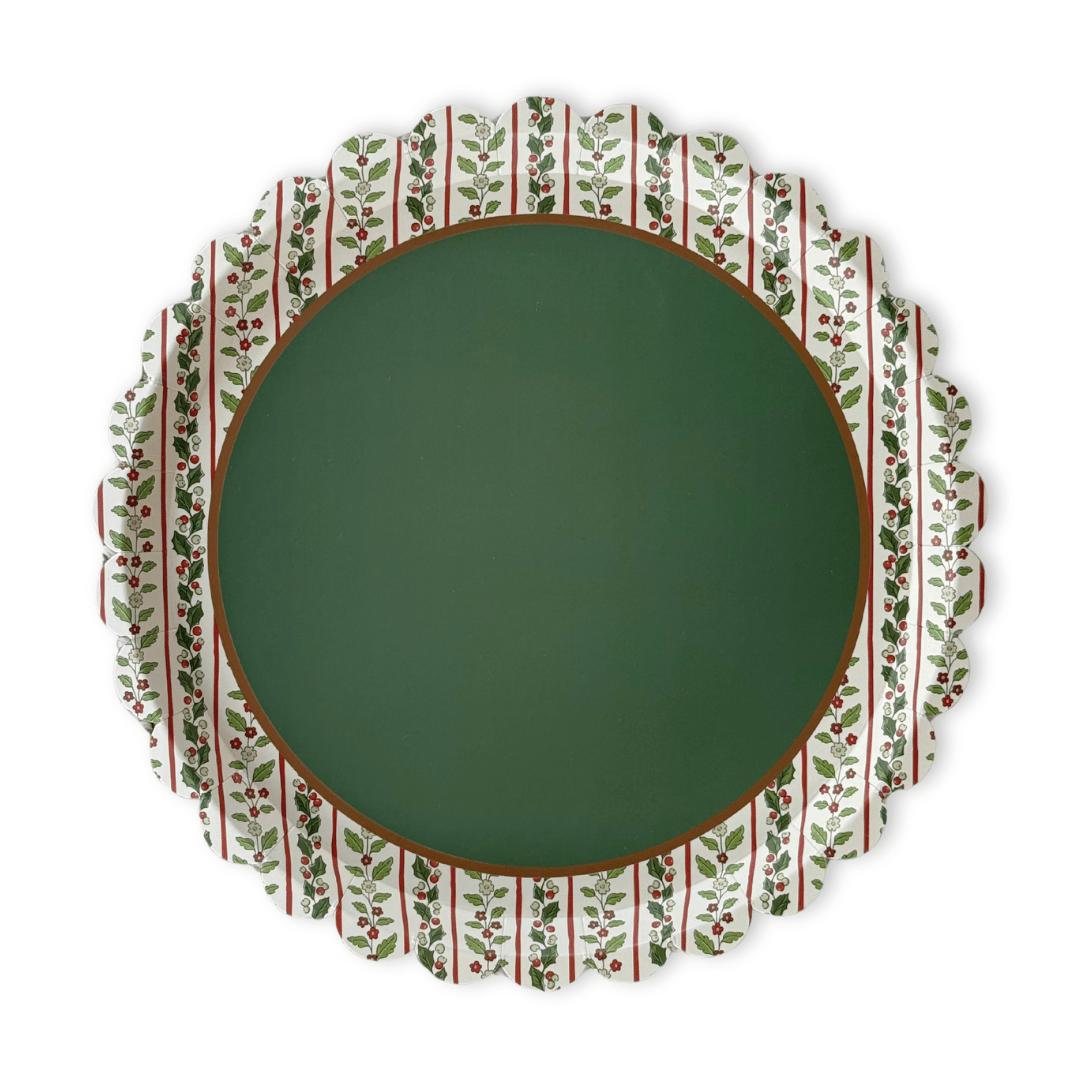 Hearth & Holly Vintage Floral Scalloped Paper Dinner Plate (12pcs) - The Preppy Bunny