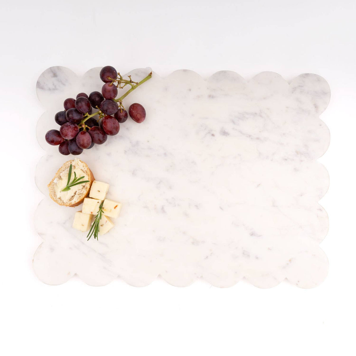 White Marble Scalloped Serving Board - The Preppy Bunny