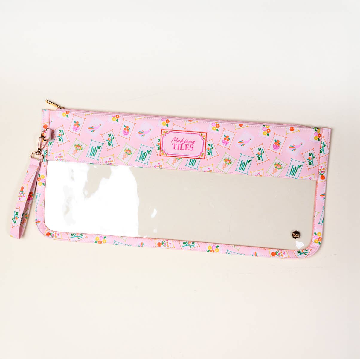 Mahjong Tile Keeper Pouch–It's Mahj Time Pink - The Preppy Bunny