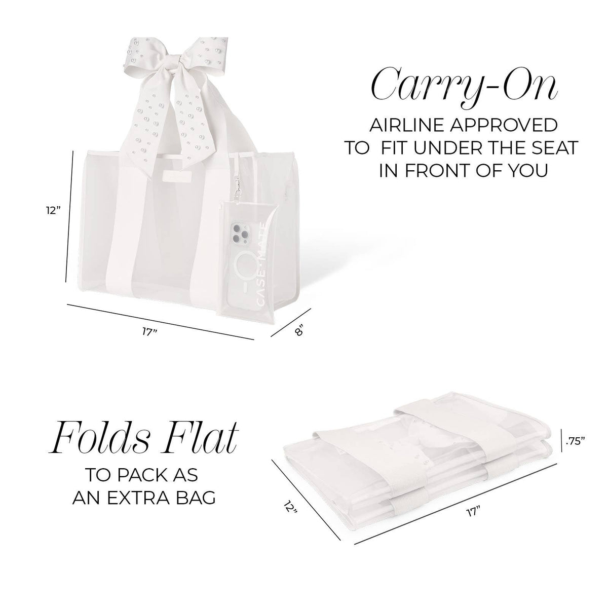 Case-Mate Ivory Pearl Bow Jelly Tote Bag - The Preppy Bunny