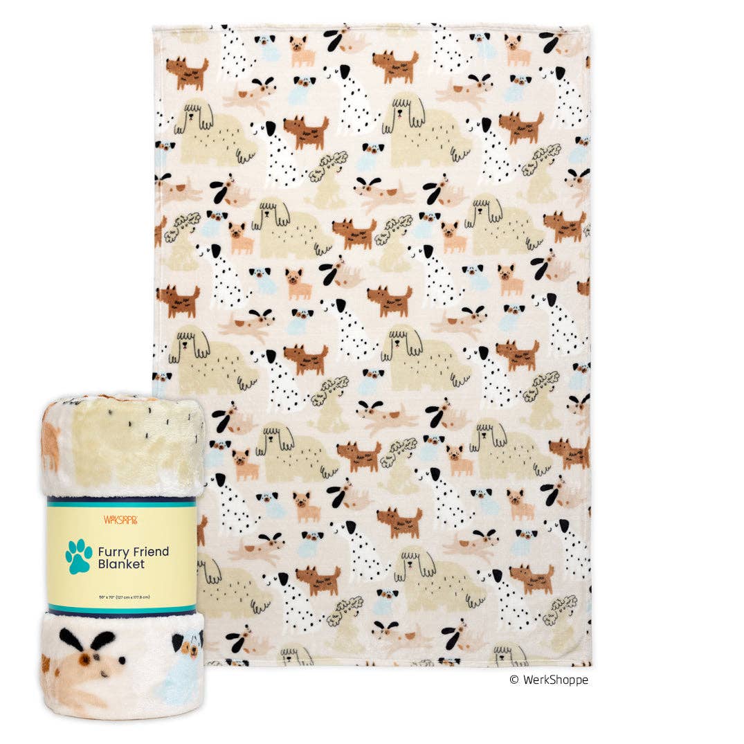 Pooches & Pups Pet Fleece Blanket, Dog Friendly Throw - The Preppy Bunny
