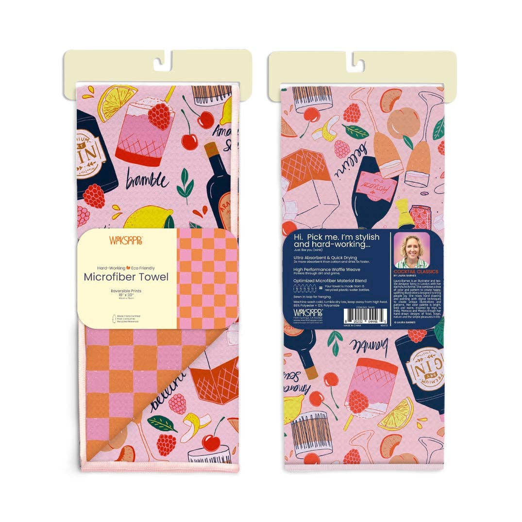 Cocktail Classics Microfiber Kitchen Towel