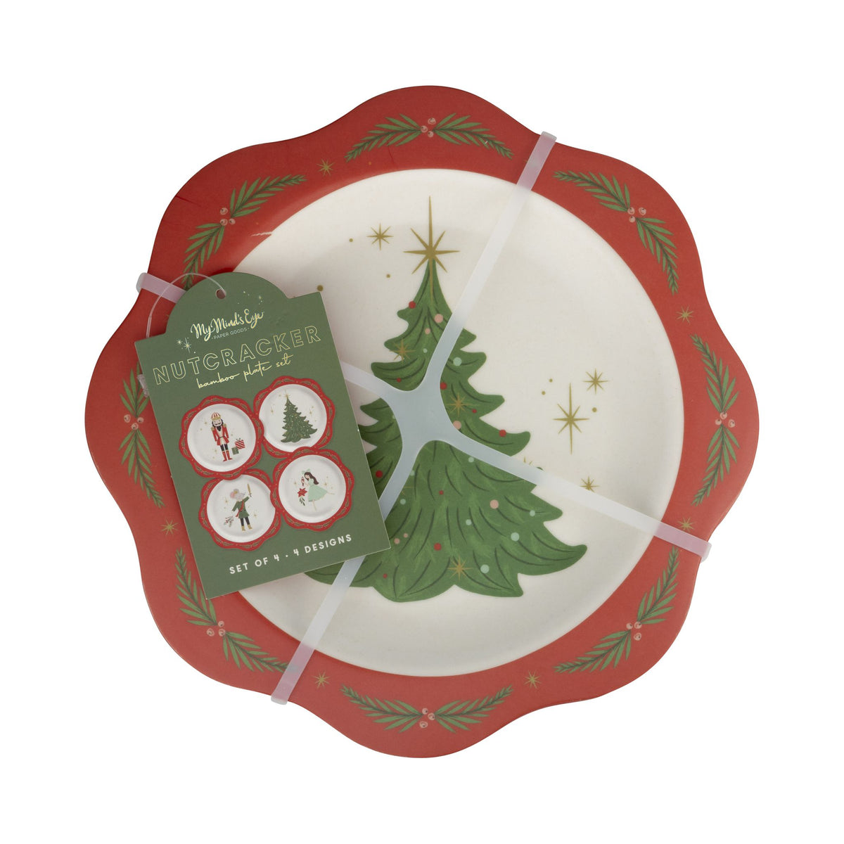 Nutcracker Bamboo 9&quot; Plates - Set of 4