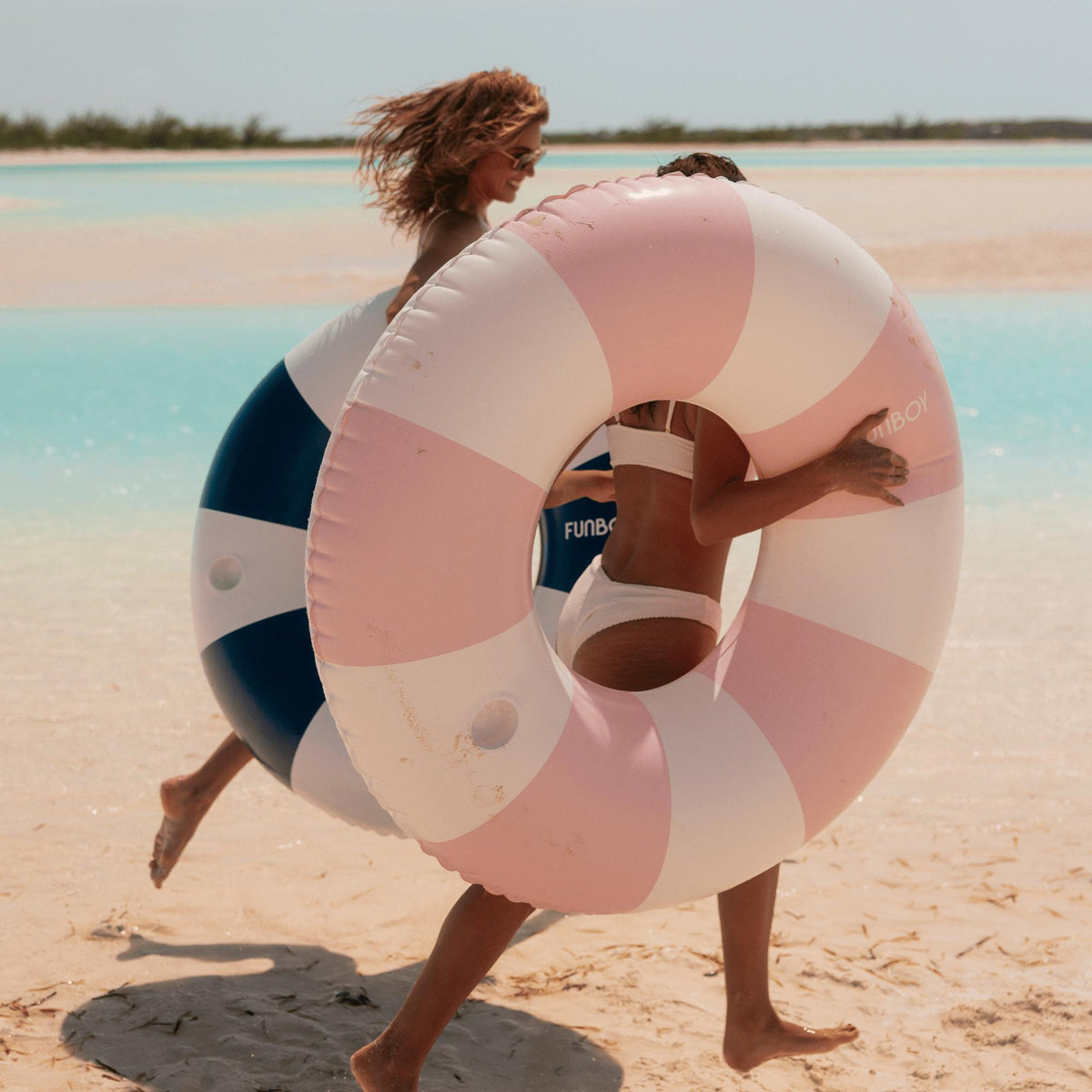 Pink Vintage Stripe Tube Float - The Preppy Bunny